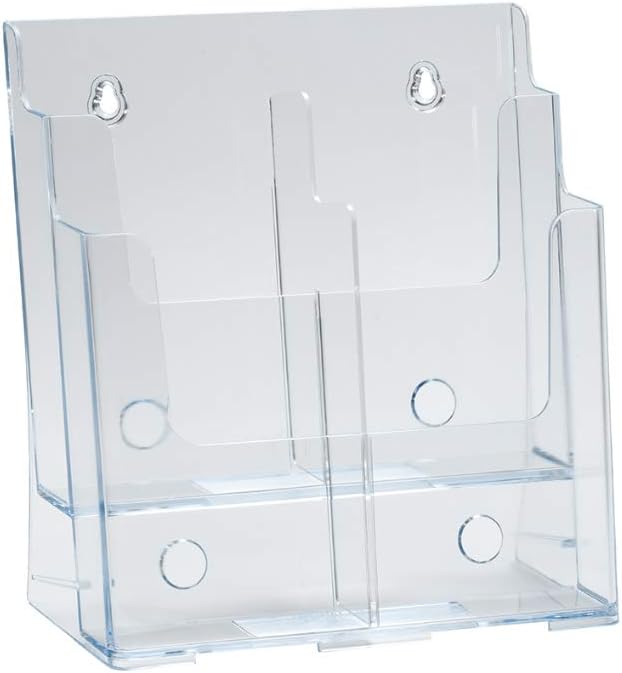 Azar Displays 252381 Two-Tier Four-Pocket Trifold Brochure Holder