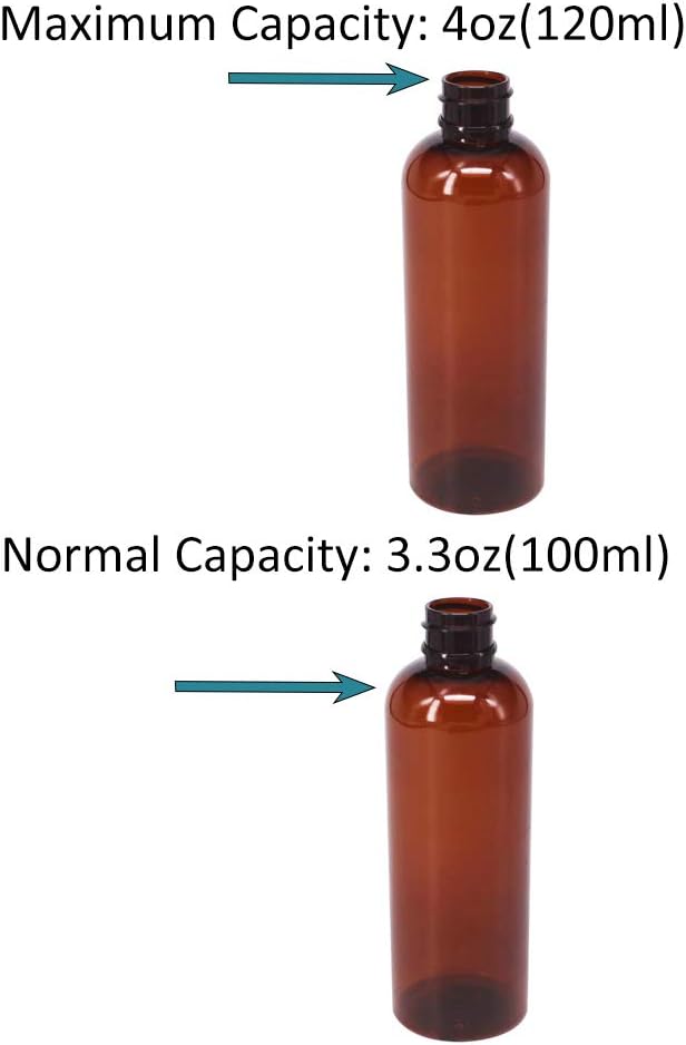 12 Pack 3.3 oz Fine Mist Spray Bottle Amber Plastic Spray Bottles | Travel Bottle for Essential Oils, Perfume, Refillable Containers with Funnels, Chalk Labels