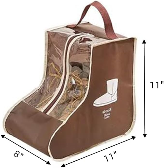 Portable 2 Pack Boots Storage, Short Boots Storage/Protector Bag | Brown Portable waterproof storage bags are used for travel storage,under the bed,wardrobe,shoe cabinet and other home storage