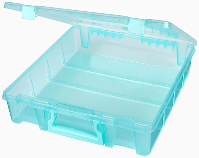 ArtBin 6955AA Super Satchel 1-Compartment Box, Art & Craft Organizer, 1-Pack, Translucent Aqua