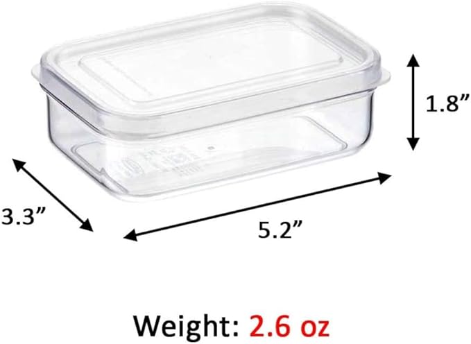 Lustroware (Set of 6) Micro Clear 13oz Kitchen Pantry Food Storage Container Set with Lid, Shatterproof, BPA Free, Dishwasher, Microwave Safe Canister, Fridge Refrigerator Organizer, Made in Japan