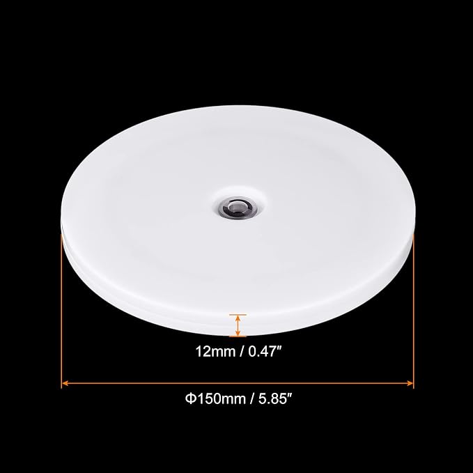 MECCANIXITY 6inch Rotating Swivel Stand with Steel Ball Bearings Lazy Susan Base Turntable for Kitchen Corner Cabinets, White