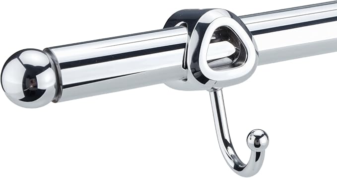 Valet Rod for Closet Pull Out with Hooks, Easy To Install (Chrome, 14 Inch)