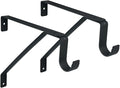 QCAA Heavy Duty Shelf Rod Support Bracket for 3/4" Wall Cleat, Adjustable, Powder Coated Black, Made in Taiwan, 2 Pack