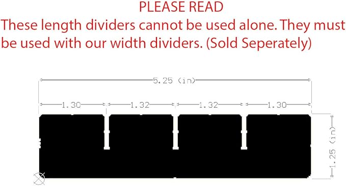 (6-Pack) Small Drawer Configurable Length Dividers compatible with Akro-Mils Plastic Storage Craft Cabinets, (Dividers Only)