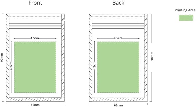 100PCS Customized Mylar Zipper Bags,Clear Front Resealable Packaging Pouches For Food Storage,Single Color Printing for Logo/Text/QR Code (Gold, 6.5 * 9CM/2.6"*3.5"-100PCS-One Color Print)