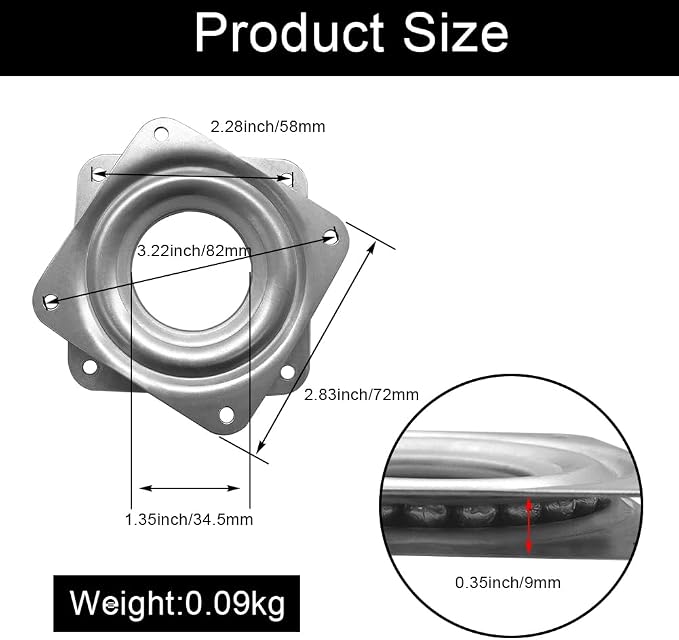 3" Lazy Susan Turntable, 200-lb Heavy Duty Steel Ball Bearing Rotating Tray Swivel Plate Cabinet Low Profile for Dining Table, Stool Chair, Pantry, Organizer (Silvery)