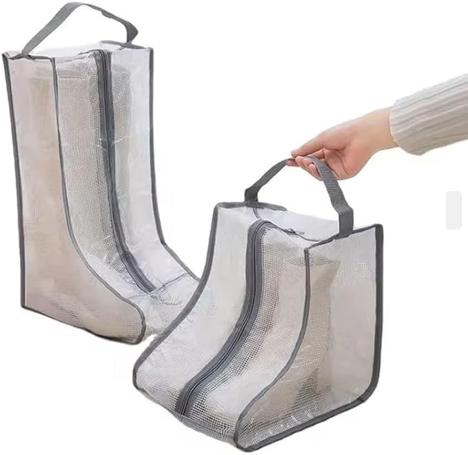 Portable 2 Pack Boots Storage, Short Boots Storage/Protector Bag | Grey Portable waterproof storage bags are used for travel storage,under the bed,wardrobe,shoe cabinet and other home storage
