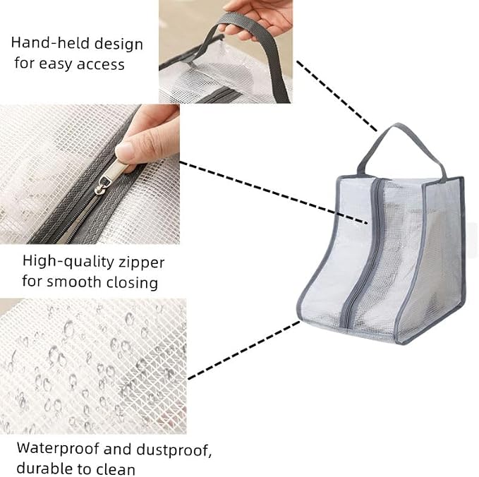 Portable 2 Pack Boots Storage, Short Boots Storage/Protector Bag | Grey Portable waterproof storage bags are used for travel storage,under the bed,wardrobe,shoe cabinet and other home storage