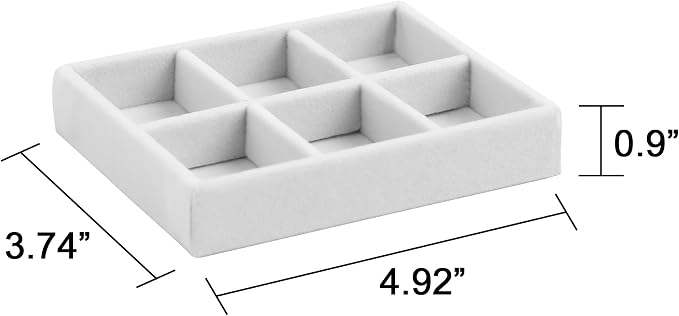 Frebeauty Small Jewelry Organizer for Drawer,Set of 9 Velvet Jewelry Trays | Jewelry Box Inserts,Drawer Inserts,Vanity Drawer Organizer,Mini Size,Stackable Earring Organizer,Adjustable Dividers