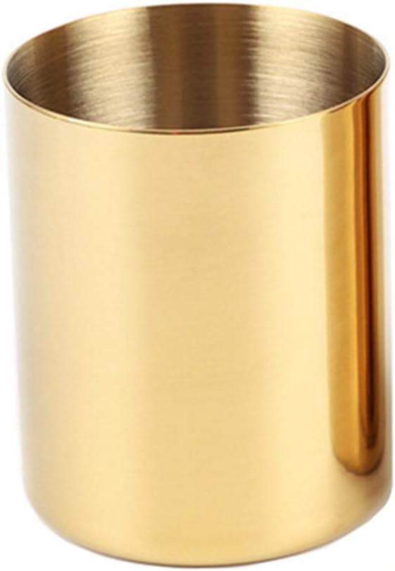 MultiBey Gold Pencil Holder Cup, Luxury Pen Holder Metal Organizer | Small Gold Vase Pen Holder Cup Desk Accessory for Office Home