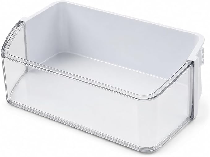 DA97-12657A Refrigerator Door Shelf Bin Compatible with Samsung | Clear Left Door Bin Fits RF260BEAESR, RF261BEAESR & RF261BEAESP, Replaces DA63-06867A AP5621270 PS4176668 EAP4176668