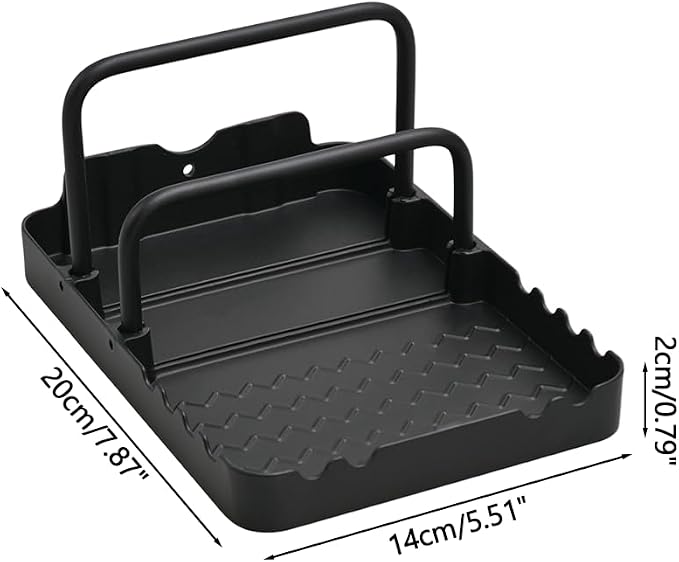 MiOYOOW Pot Lid Holder, Chopping Board Rack with Spoon Rest Non-Slip Pan Organiser for Baking Tray Cookware Kitchen Barbecue