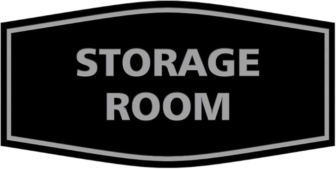 Signs ByLITA Fancy Storage Room Sign (Black/Silver) - Large 1 Pack