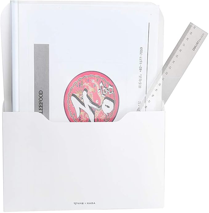 Marbrasse 2 Pack Magnetic File Holder - Paper Holder, Pocket Organizer,Hanging Wall File Organizer Office Supplies Storage, Magazine Mail Organizer Case for Notebooks,Planners,Letter (2 Pack)