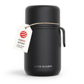 LARS NYSØM Stainless Steel Vacuum Insulated Food Jar - Leakproof Lunch Pot & Lunch Jar for Hot and Cold Food, Wide Mouth, Portable Soup Container for Work & Travel (Carbon Black, 24oz)