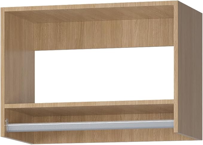 ROOMTEC 19.5" Tall Hanging Closet Unit, Modular Closet System with Hanging Rod, Wardrobe Organizer for Bedroom or Walk-in Closet, Wall Mounted, Customizable Clothes Storage Unit, Wood