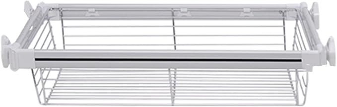 Stackable Pull-Out Storage Basket for Cabinets - Detachable Telescopic Drawer Organizer for Kitchen, Office & Wardrobes - White (964x460x170mm)