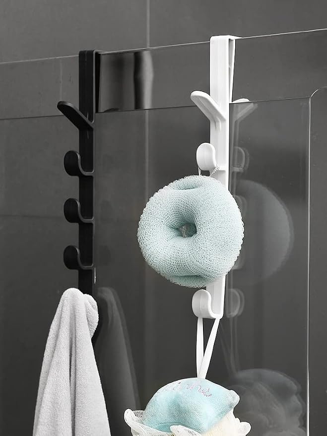 2Pcs Over The Door Hat Rack, 5 Layer Hanging Organizer Hooks for Closet | ABS door hanger rack for hats, bags, coats and towels, ideal for bedroom, bathroom and space saving storage