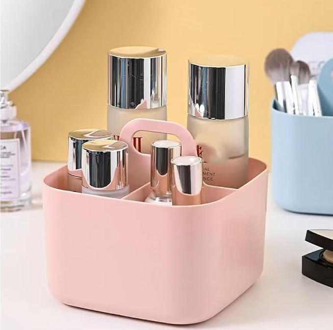 Stackable Portable Handheld Organiser,Multi-Purpose Desktop Divider Organiser Basket For Crafts Or School Supplies Desk,Office,Stationery Pencil Holder,Dorm Room(Pink)