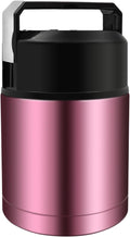 28oz Soup Thermos, Stainless Steel Thermos for Hot Food, Wide Mouth Food Thermos Jar, Insulated Lunch Container Leak Proof Vacuum Thermal Flask(rosered)