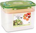 e-jen Premium Kimchi, Sauerkraut Container Probiotic Fermentation with Inner Vacuum Lid (Earthenware Green, 4.4 gal/ 17L)
