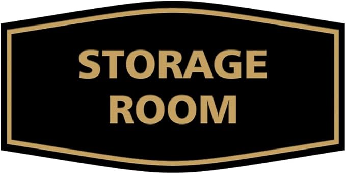 Signs ByLITA Fancy Storage Room Sign (Black Gold) - Medium 1 Pack