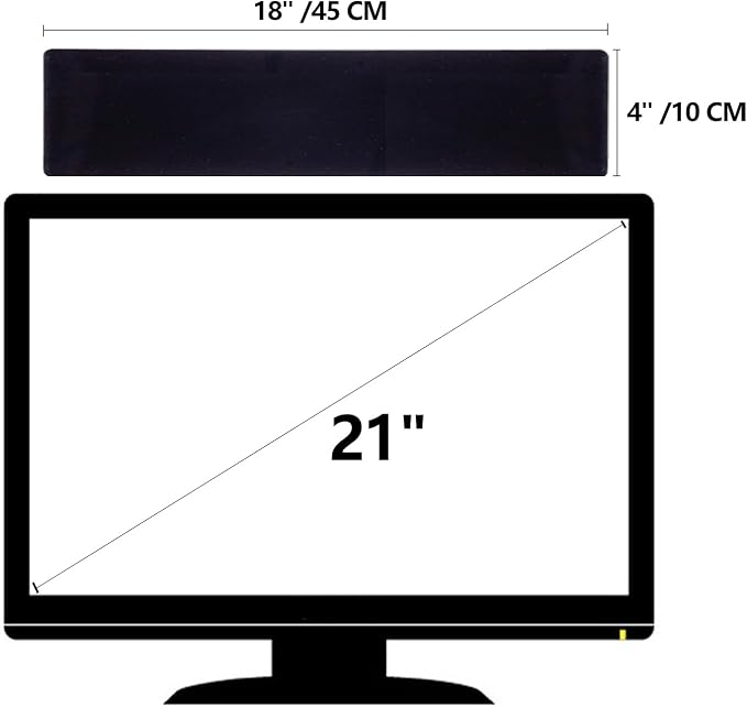 2 Pack Black Monitor Memo Board Top Mount,18" Monitor Sticky Note Holder,Sticky Boards,Message Board for Computer Monitors