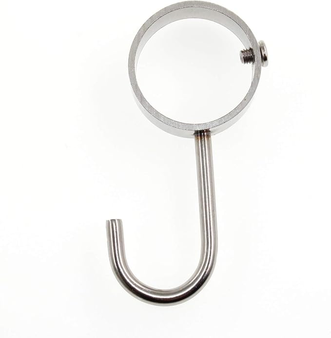 Stainless Steel Kitchen Hanger Hooks,Heavy Duty Rod Tube Rail Hanger Hooks for Hanging Pots and Pans,Towels,Oven Mitts,Fits for 25mm/1" Dia Rod,6 Pack (25mm Diameter)