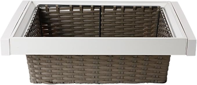 Pull-out Clothes Storage Basket,Stackable Shelf Baskets Organizer,Stackable Storage Bins,for Wardrobe and Closet Drawer in Bedroom Office(White,33.85-35.82in)