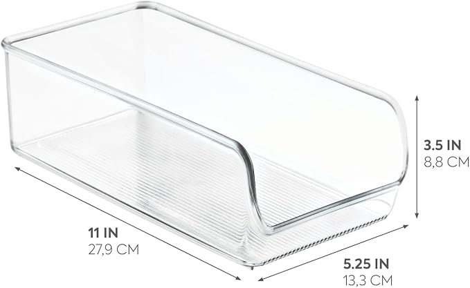 iDesign Pantry Bin for Kitchen or Cabinet Storage, Clear | For Refrigerator, Freezer and Pantry, BPA-Free, 5.25" x 11" x 3.5", Clear