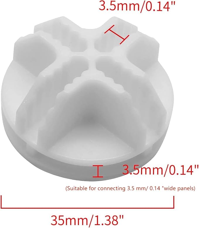 30 Pcs Wire Cube Connectors for Modular Storage Shelving (White) | Durable ABS Plastic, 8-Slot Multi-Directional Design, Fits 3.5mm Panels, Reusable Connectors, for Wire Cube Shelving