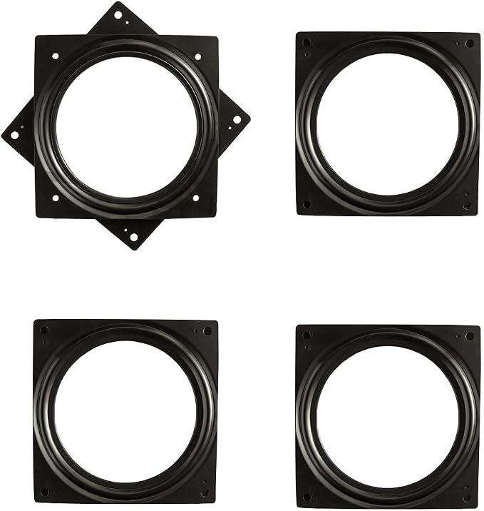 6" Lazy Susan Turntable, 500-lb Heavy Duty Steel Ball Bearing Rotating Tray Swivel Plate Cabinet Low Profile for Dining Table, Stool Chair, Pantry, Organizer (Black)