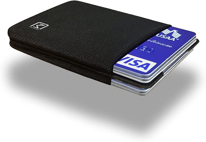 Modern Carry Ultra Thin Wallet for Men & Women, Single Pocket or 2 Slot Options, Slim Stretch Fabric Minimalist Front Pocket Card Holder