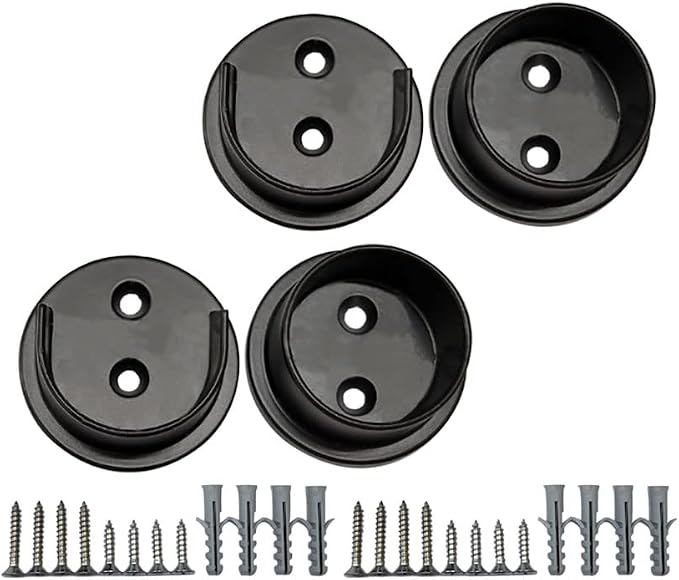QCAA Extra Heavy Duty Premium Solid Brass Closet Pole Socket Set, 1-1/2 inch, with Stainless Screws, Oil_Rubbed Bronze, 2 Pairs, Made in Taiwan