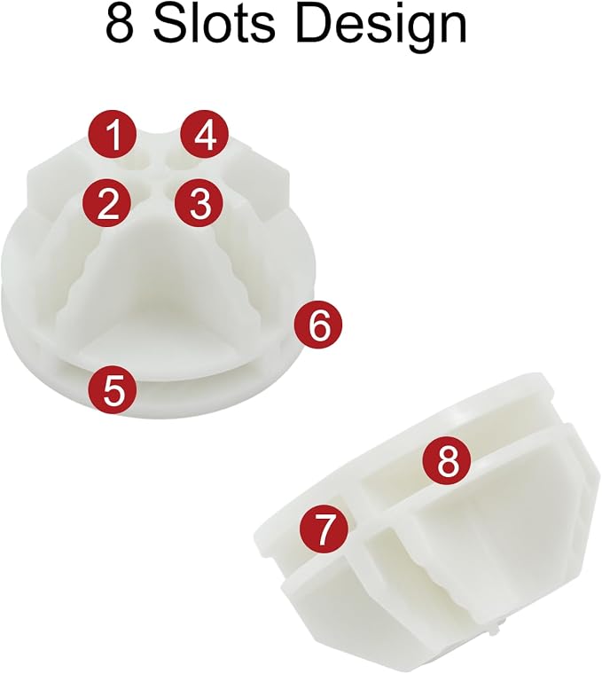 50 Pcs Wire Cube Connectors for Modular Storage Shelving (White) | Durable ABS Plastic, 8-Slot Multi-Directional Design, Fits 3.5mm Panels, Reusable Connectors, for Wire Cube Shelving