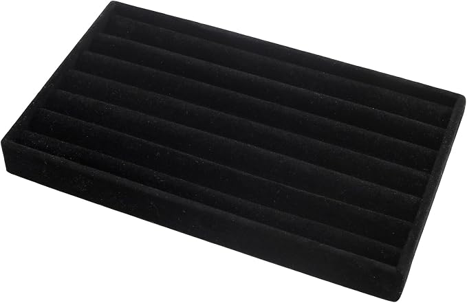 Velvet Jewelry Organizer Trays Black Stackable Jewelry Storage Display Tray, 8 Rolls