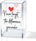 Never Forget The Difference You Make Acrylic Pencil Holder Cup, Farewell Retirement Thank You Gifts for Women Nurse Employee, Inspirational Pen Holder for Coworker Leader, Makeup Brushes Holder