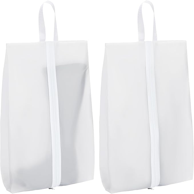 Vorspack Shoe Bags for Travel - 2 Pack Extra Large Transparent Shoe Organizer with Handle Dustproof Shoe Bag Reusable Shoe Storage Bags for Men & Women