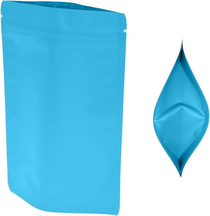 100PCS Smell Proof Resealable Pouch Bags,ULIFESTAR Aluminum Foil Flat Food Storage Bag,Sealable Pcsaging Zipper Pouches with Tear Notches for Pcsaging Lipgloss,Jewelry,etc(10*15cm/3.94*5.91",Blue)