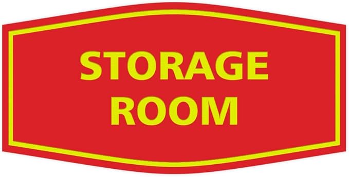 Signs ByLITA Fancy Storage Room Sign (Red/Yellow) - Large 5 Pack