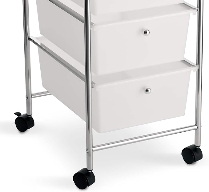 Simply Tidy 5 Drawer Clear Rolling Cart - Mobile Organizer with Removable Drawers, Swivel & Locking Casters, Durable Tubular Frame - 1 Set