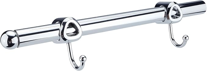 Valet Rod for Closet Pull Out with Hooks, Easy To Install (Chrome, 12 Inch)