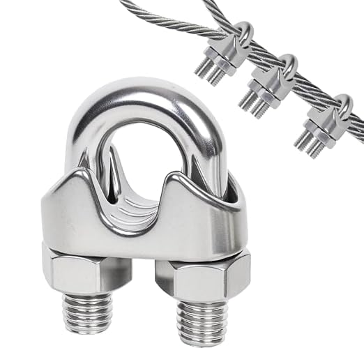 80 Pcs 1/8 inch Stainless Steel Cable Clamps,Wire Rope Clamp | M3, Wire Rope Clamp, Commercial Industrial Residential Projects
