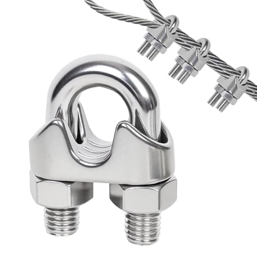 20 Pcs 1/8inch Stainless Steel Cable Clamps,Wire Rope Clamp | M3, Commercial, Industrial, and Residential Projects