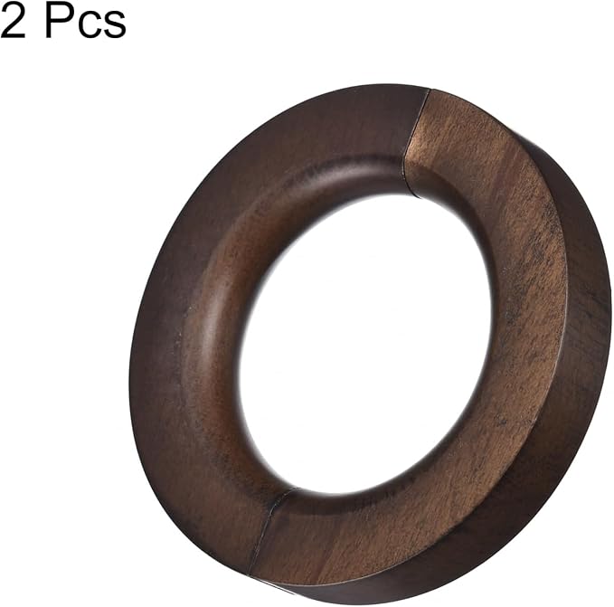 uxcell 2Pcs Wooden Rings, 4 Inch Wood Circles Round Ring Hanger Closet Circle Organizer Holder for Shop Scarf Pants Belt Ties, Brown
