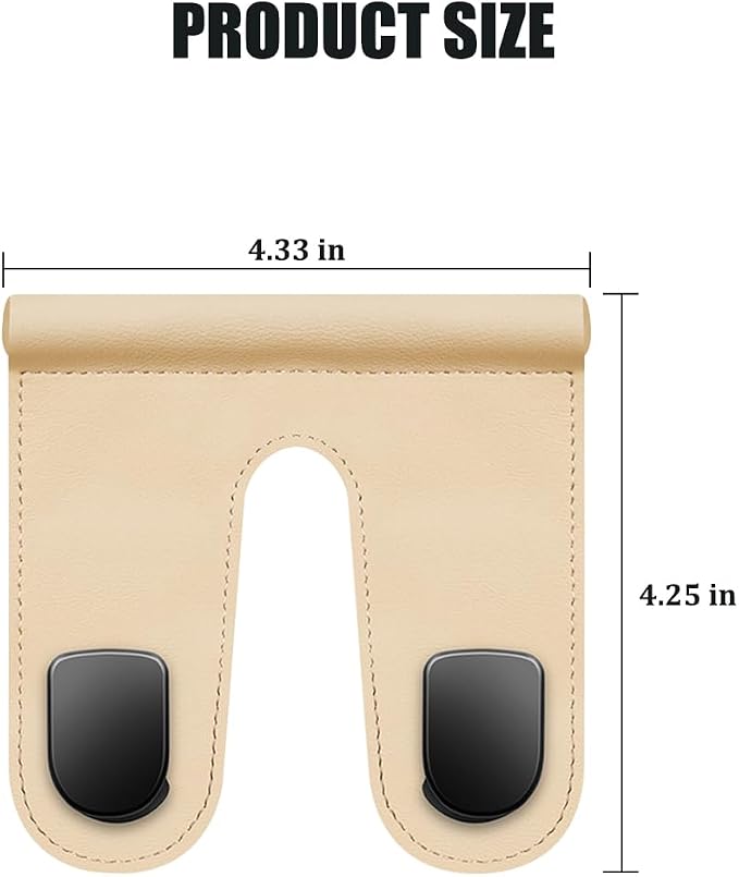 Car Co-Pilot Glovebox Hook, Dual Hook Passenger Seat Glovebox Hanger Organizer for Purse Handbag Umbrella, Automotive Interior Glove Box Hanging Storage Holder, Universal Fit (Beige)
