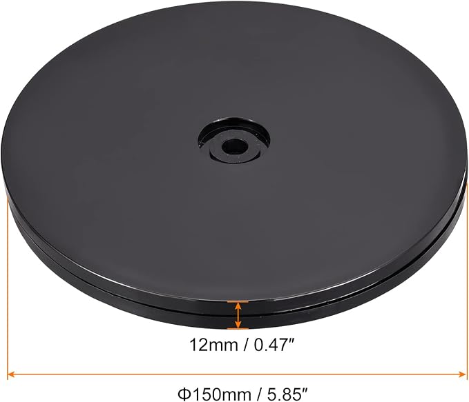 MECCANIXITY 6inch Rotating Swivel Stand with Steel Ball Bearings Lazy Susan Base Turntable for Kitchen Corner Cabinets, Black