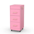 Salon Trolley Cart with Wheels, 3-Drawer Rolling Hair Styling Station, Mobile Beauty Trolley with Hot Tools Holder, Storage for Salon, Barbershop, Spa & Tattoo, Pink