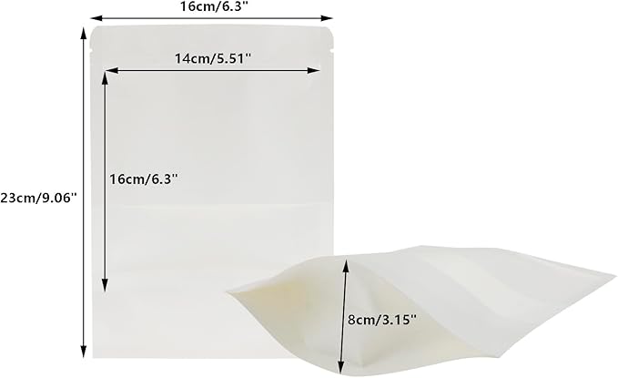 Kraft Paper Zipper Pouches,ULIFESTAR Kraft Stand Up Zip Lock Pouch Bags,100PCS Resealable Bag with Transparent Window and Tear Notch Resealable Bag for Small Business HomeUse,6.3"*9"(16 * 23cm+4cm)